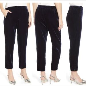 J. Crew Womens Velvet Pull On Easy Pants Black Elastic Waist Size 00